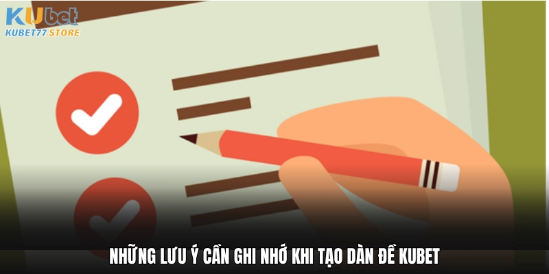 Những lưu ý cần ghi nhớ khi tạo dàn đề Kubet